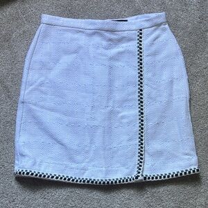Ann Taylor White Skirt with Black Trim